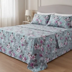 Completo Letto Matrimoniale Puro Cotone DONIA | Anice Floreale