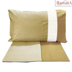 Completo letto matrimoniale Tinta unita Beige Tortora Puro cotone