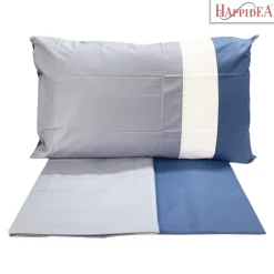 Completo letto matrimoniale Azzurro e Blu Puro cotone