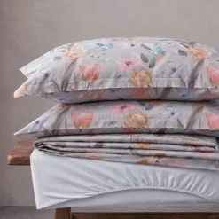 Completo Letto Matrimoniale Percalle Enrico Coveri ILAR perla