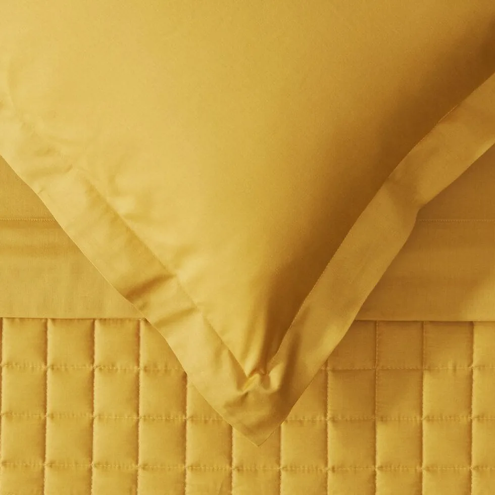Completo Letto Matrimoniale Raso ZUCCHI Tinta Unita GIALLO OCRA