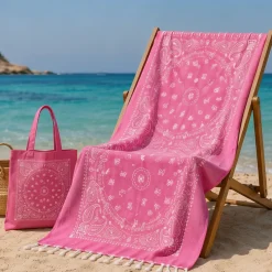 Completo Mare Fouta FUXIA | Telo Pareo + Borsa Beach