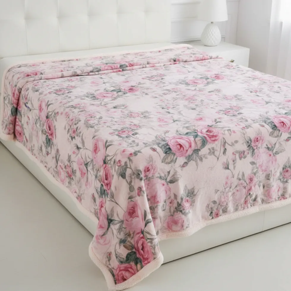 Coperta Agnellata MONET Super Soft Floreale Matrimoniale 210x240