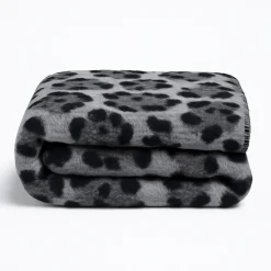 Coperta artigianale in lana cotta 150x170 cm Maculato grigio