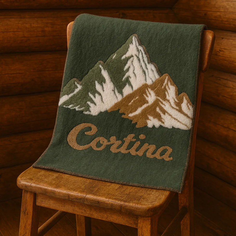 Coperta in lana cotta per divano 150x170 cm Stile Montanaro Cortina muschio