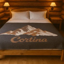 Coperta in lana cotta 150x170 cm Stile Montanaro Cortina antracite