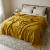 Coperta lana merino lavabile Lanerossi gialla 240x260 matrimoniale
