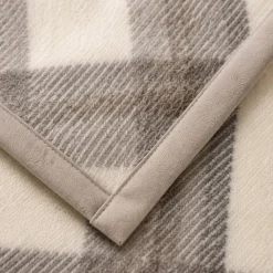 Coperta Matrimoniale Marzotto MARTA Check beige in Pura Lana Vergine