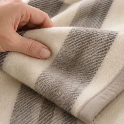 Coperta Matrimoniale Marzotto MARTA Check beige in Pura Lana Vergine