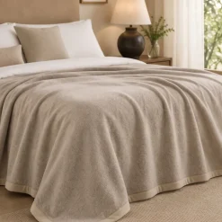 Coperta Matrimoniale Marzotto Home Beige Marta Invernale
