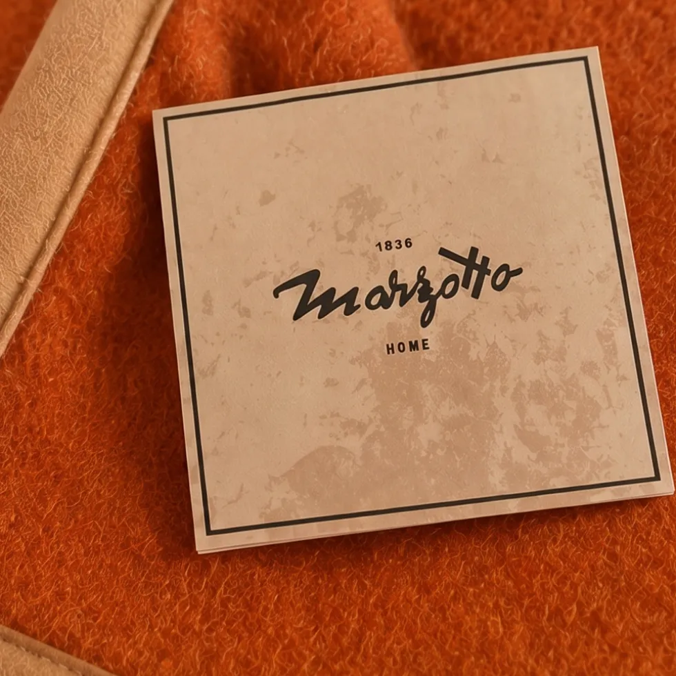Coperta Matrimoniale Marzotto arancione Marta Double-Face