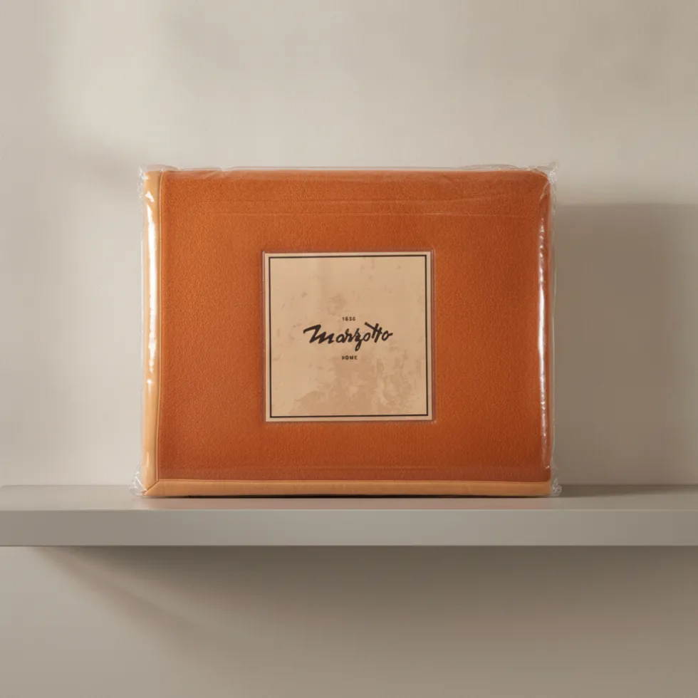 Coperta Matrimoniale Marzotto arancione Marta Double-Face