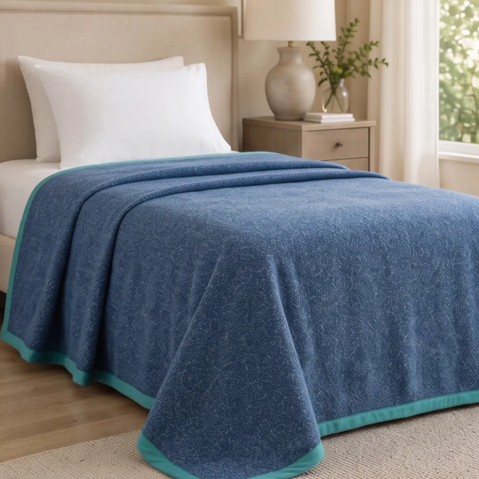 Coperta SINGOLA 160x210 pura Lana Vergine Marzotto Marta ottanio