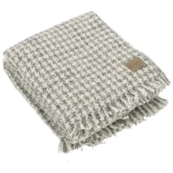 Coperta SOMMA Ecuador bianco e grigio singola Pied de Poule