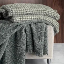 Coperta SOMMA Ecuador bianco e grigio singola Pied de Poule