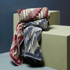 Coppia Asciugamani set 1+1 Carrara Bowery bordeaux in spugna