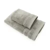 Coppia di asciugamani da bagno set 1+1 in spugna 650 gr pietra