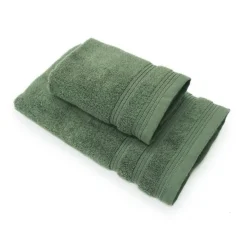 Coppia di asciugamani da bagno in spugna 650 gr ZERO verde