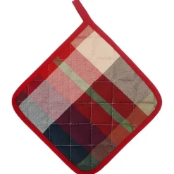 Coppia di Presine Cucina BOSSI CASA 1429 rosso e verde 20x20