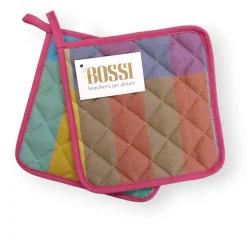 Coppia di Presine Cucina BOSSI CASA 1402 multicolore 20x20