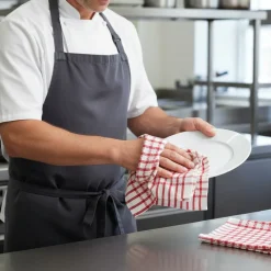 Coppia di Strofinacci da cucina 100% cotone doppio ritorto quadri rossi