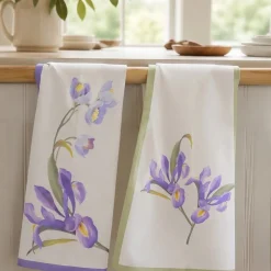 Coppia di strofinacci da cucina JUNE Vallesusa floreale lilla