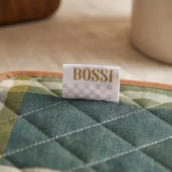 Coppia Presine Bossi Casa 1437 verde | Puro Cotone Tinto in Filo