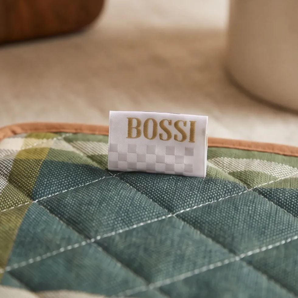 Coppia Presine Bossi Casa 1437 verde | Puro Cotone Tinto in Filo