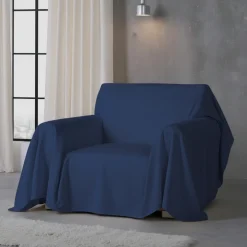 Copridivano Copritutto Telo Arredo Panama Cotone 170x300 cm - bluette
