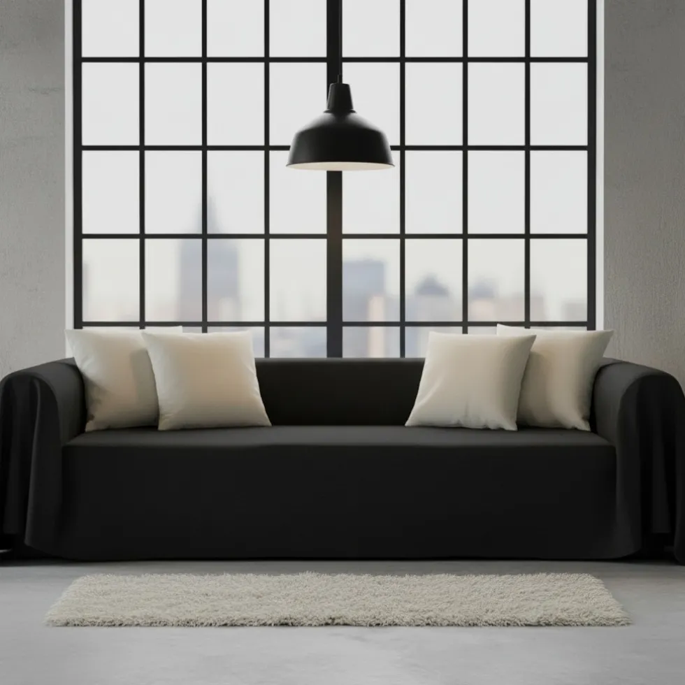 Copridivano copritutto telo Panama 260x300cm - nero