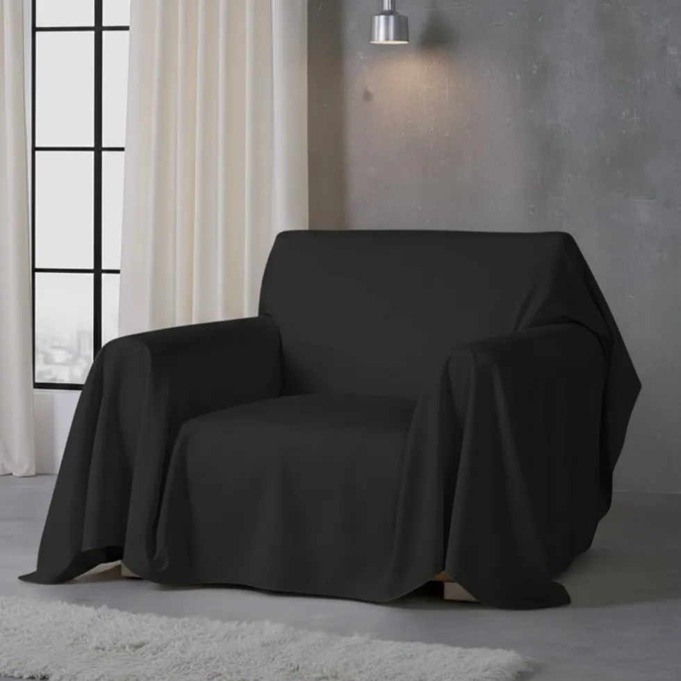 Copridivano copritutto telo Panama 170x300 cm - nero