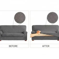 Copridivano Grigio 3 Posti 165-220 cm con Copriseduta | Salva Divano