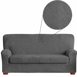 Copridivano 2 Posti grigio con Copriseduta Separata | Misura 125-170 cm