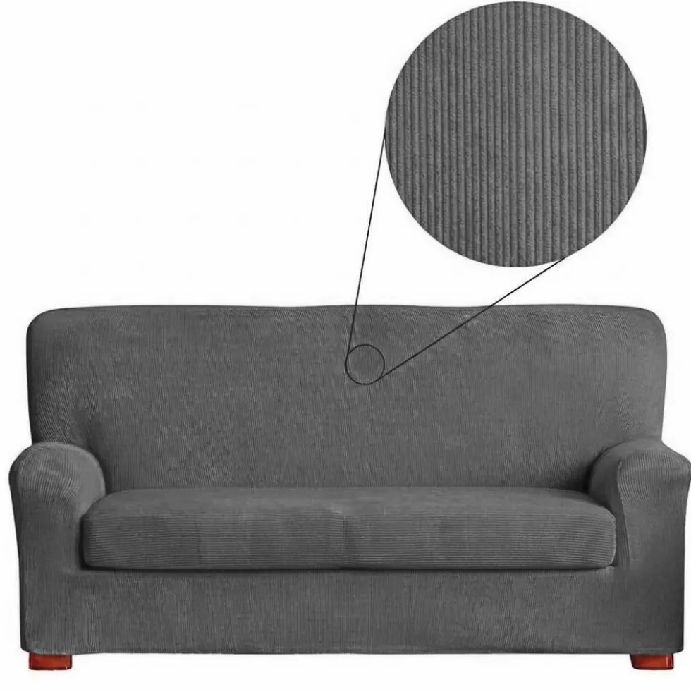 Copridivano 2 Posti grigio con Copriseduta Separata | Misura 125-170 cm