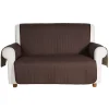 Copridivano salvadivano trapuntato Caleffi Bicolor in cotone- 3 posti moka