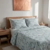 Copriletto Estivo ERICA matrimoniale 260x260 cm a fiori azzurro