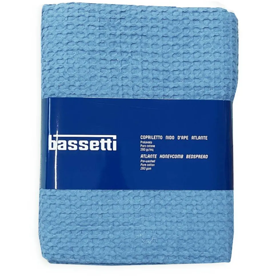 Copriletto estivo in cotone No-Stiro BASSETTI nido d'ape ATLANTE C1