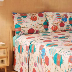 Copriletto in cotone Bassetti matrimoniale estivo Kyoto beige