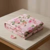 Copriletto Jacquard Floreale Matrimoniale a fiori rosa