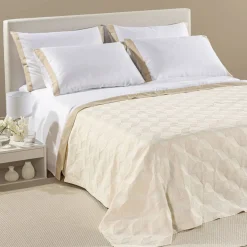 Copriletto matrimoniale estivo jacquard Caleffi Rapallo avorio
