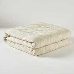 Copriletto matrimoniale primaverile VALLESUSA Olivia jacquard avorio