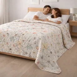 Copriletto Matrimoniale 260x270: Atmosfera Floreale e Relax lino