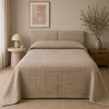 Copriletto Nido d'Ape tortora SINGOLO | Cotone 170x260