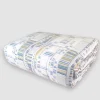 Copriletto primaverile matrimoniale in cotone Day Dream 2402 righe bluette