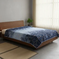 Copriletto primaverile trapuntato singolo 170x265 GABEL Deco blu