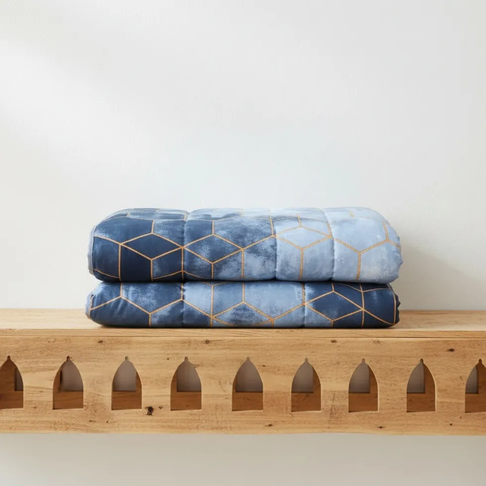 Copriletto primaverile trapuntato singolo 170x265 GABEL Deco blu