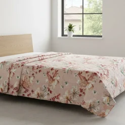 Copriletto rosa Floreale | Trapuntato Matrimoniale 260x260