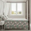 Copriletto Trapuntato anallergico ANDER 260x260 floreale verde acqua