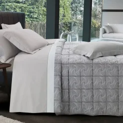 Copriletto trapuntato matrimoniale VALLESUSA Olivia grigio jacquard