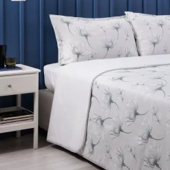 Copriletto trapuntato matrimoniale elegante ZUCCHI floreale grigio